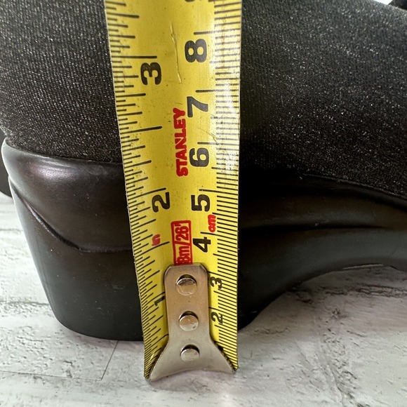 Stuart Weitzman Slip On Loafers Black Heels Women's Size 7.5 - Picture 5 of 10